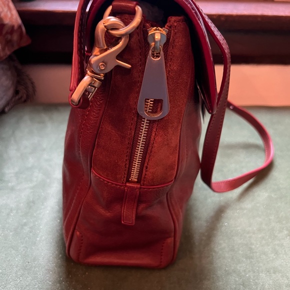 BOSS Hugo Boss Brown and Burgundy Leather Handbag - Picture 4 of 5